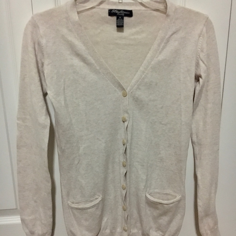 Beige Medium Streetwear Society Cardigan.